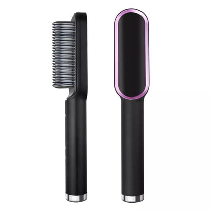 2-in-1 Hair Straightener Iron Brush Straight Hair Comb Curling Professional Styling Brush For Women