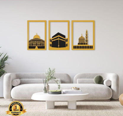 Three Frame Kaba Wall Art / Kaba Wall Art / Wall Decor