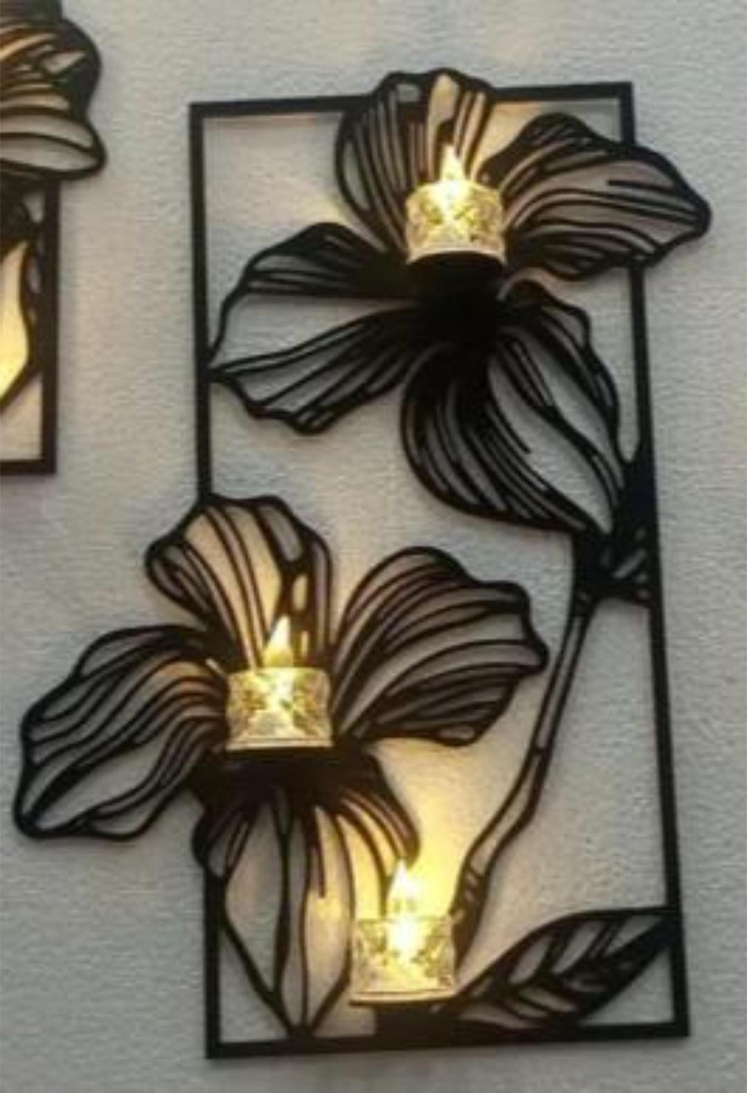 Elegant Black Flower Wall Decor - 3 Piece Set for Stylish Ambiance