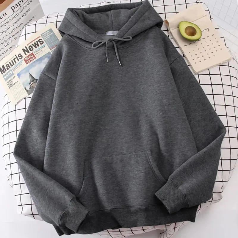 Premium Comfortable Grey Fleece Hooded Hoodie - Perfect Casual Wear