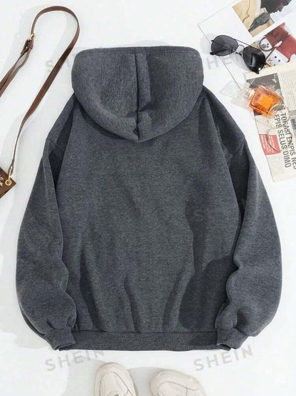 Premium Comfortable Grey Fleece Hooded Hoodie - Perfect Casual Wear