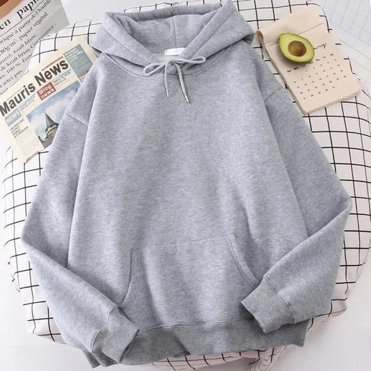 Premium Comfortable Grey Fleece Hooded Hoodie - Perfect Casual Wear