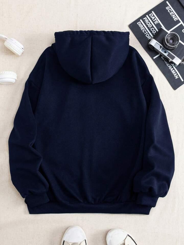 Cozy blue Fleece Hoodie - Perfect for Every Casual Occasion