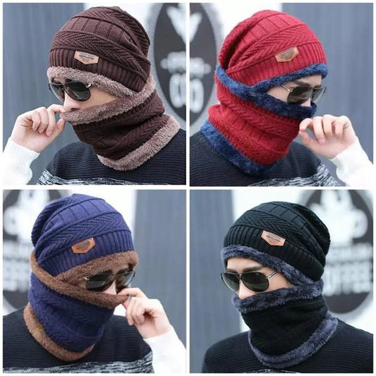 Cozy Wool Beanie and Neck Warmer Set - 2 Pcs for Ultimate Warmth